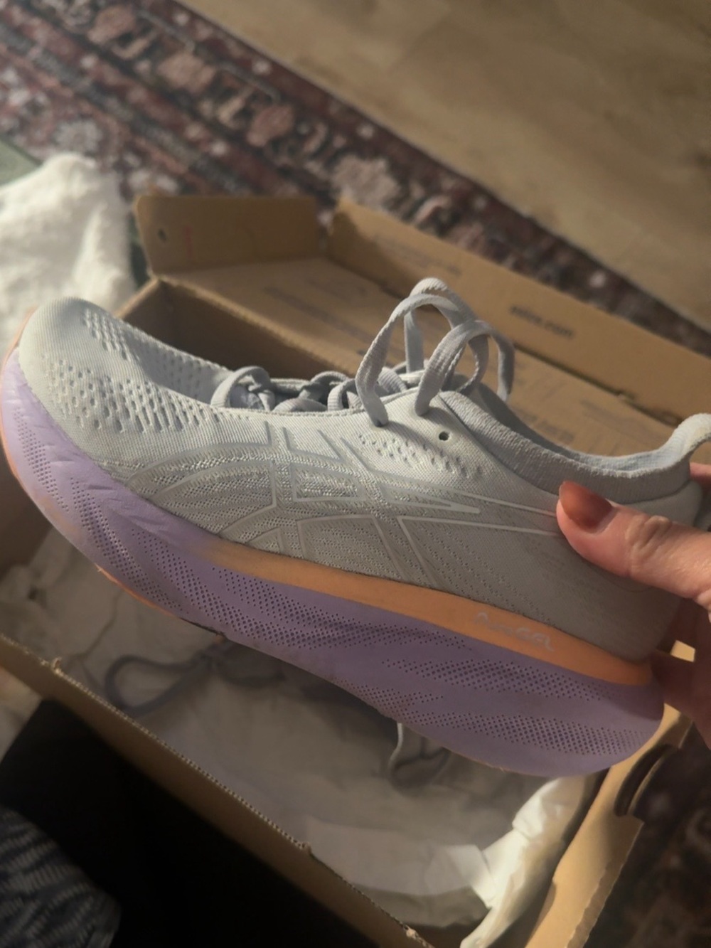 ASICS Gel-Nimbus 25 Women’s Running Shoes Size 5.5 Grey Purple